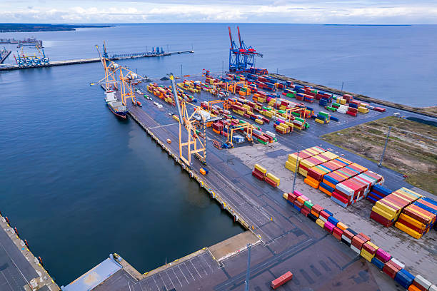 istock Aerial view of the Container Terminal 2214663577