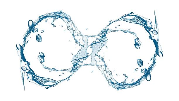 istock Abstract blue waves and splashes swirling 3d illustration 2214667677