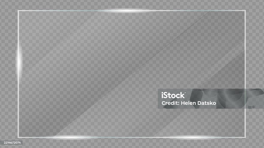 Transparent Object Reflection Transparent Glass Panel With Diagonal Reflections On Transparent ...