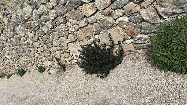 Natural stone wall made of large stones