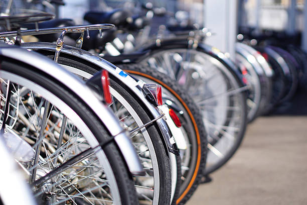 istock Bicycle parking lot on a sunny day in Japan 2214674976