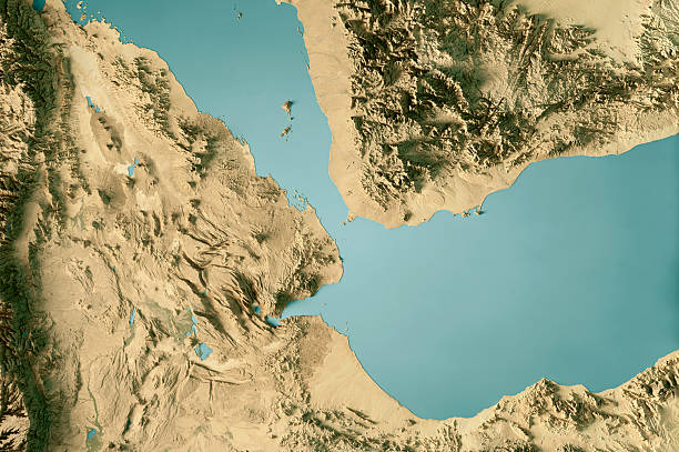 istock Bab Al-Mandab Strait Overview Topographic Map 3D Render True Color 2214678734