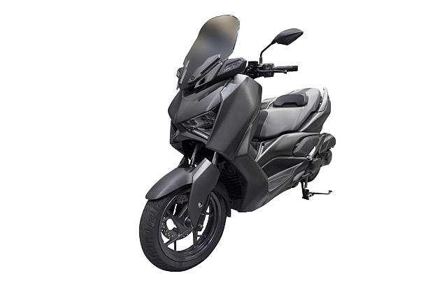 istock modern black moto scooter isolated on white background 2214683718