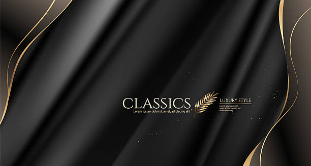 istock Elegant Black Satin with Golden Accents. 2214693010