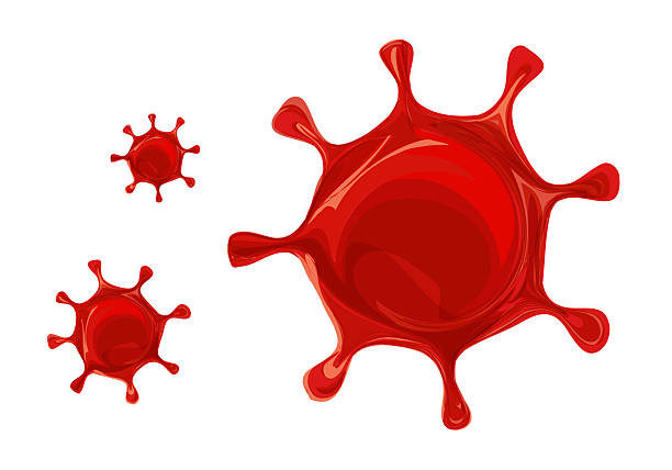 istock Red virus illustration. Isolated on white. Visualizes disease, infection, science, and medicine. Ideal for health related graphics, presentations, and educational material. 2214699319