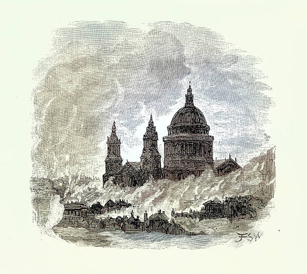 St. Paul's Cathedral rising above London smog, Air pollution, Victorian 19th Century