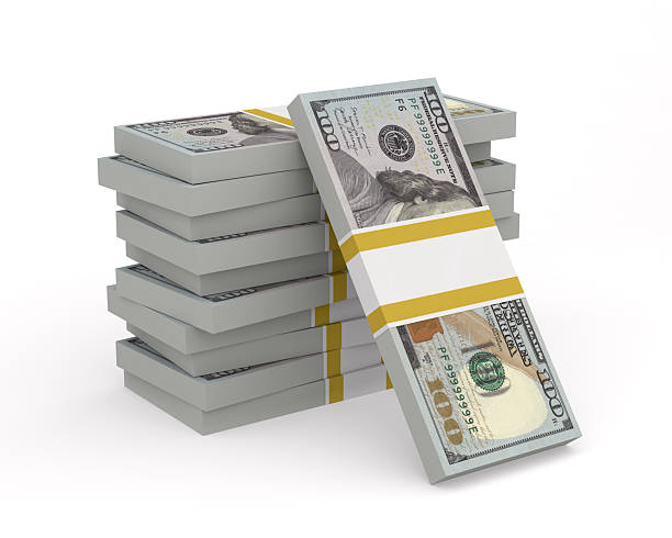 istock American dollar bills on white background. Isolated 3D illustration 2214701326