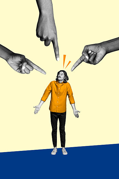 istock Trend artwork composite sketch image collage of confused man miniature stand spread hands huge arm appear show finger point choose choice 2214709534