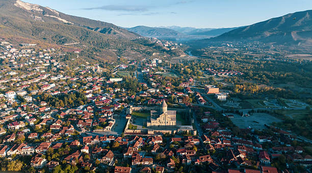istock Aerial View of Svetitskhoveli Cathedral, Mtskheta 2214710331