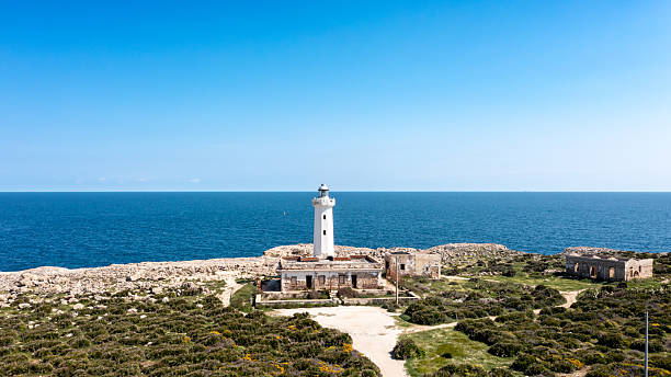 istock Lighthouse and ruins on coastal cliff near Syracuse 2214712486