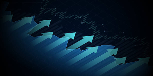 istock Abstract financial graph with uptrend line and arrows in stock market background 2214724044