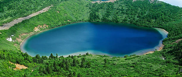 istock Lazuli colored caldera lake (Goshiki-Swamp, Fukushima, Japan) 2214726002