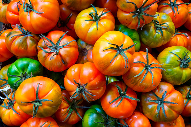 Pile of cherry tomatoes in market