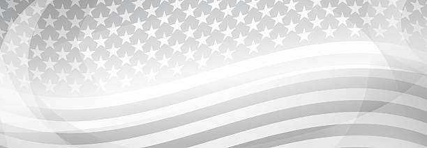 istock A waving American flag with stars and stripes in gray colors. 2214736161