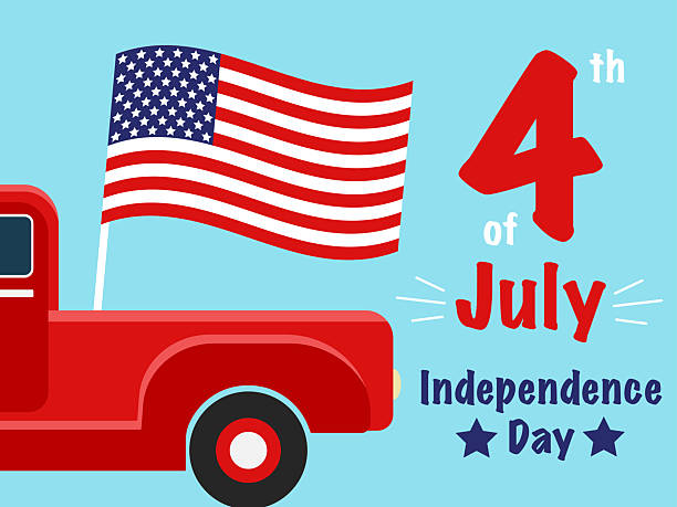 istock 4of july red truck with american flag 2214739155