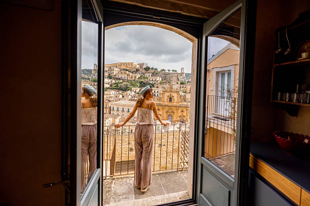 istock Balcony view over historic Sicilian town 2214739383