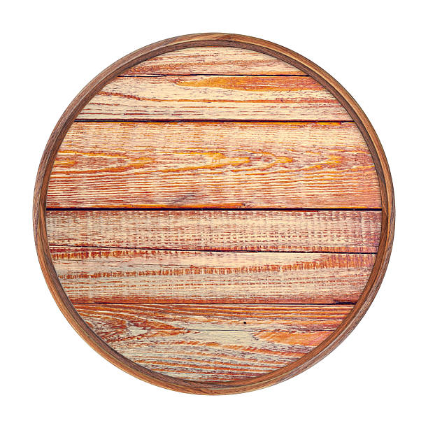 istock Wooden frame. Blank vintage square frame with planks isolated on white background. Round frame. Blank frame. Signboard mockup. Old frame 2214739439