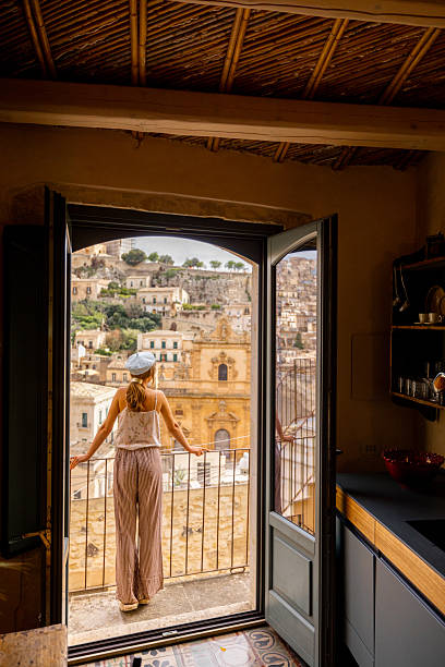 Balcony view over historic Sicilian town