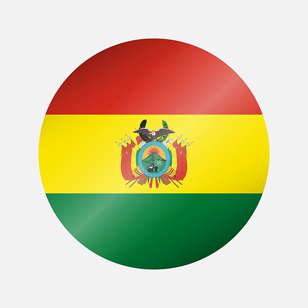 istock Round Bolivia national flag highlight icon, sticker 2214744333