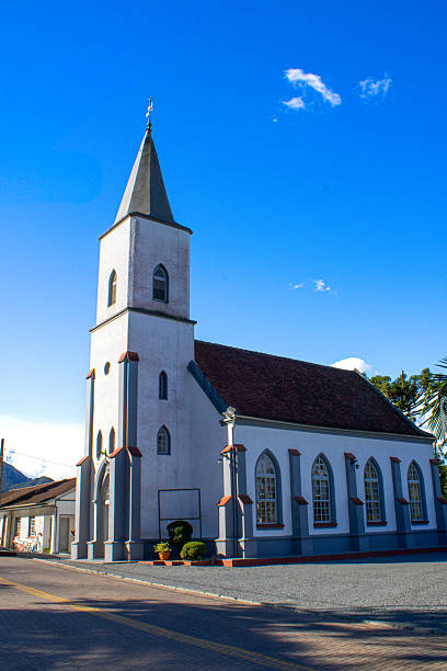 istock Old Church with Sunlight and Blue Sky 2214748577