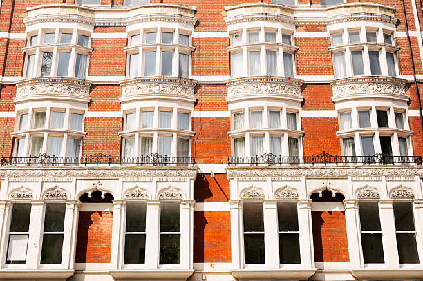 An ornate residential building facade in central London