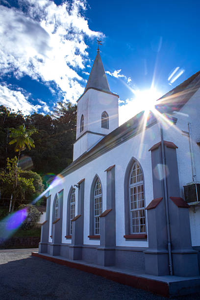 istock Old Church with Sunlight and Blue Sky 2214748611