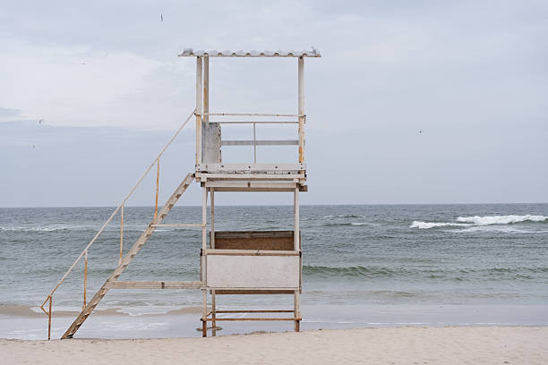 Lifeguard tower at the beach in a sunny day