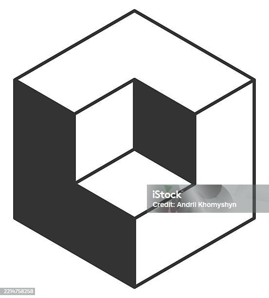 Isometric Cube Rounded Isometric Cube Illustration With A Cutout Graphic Design Element ...