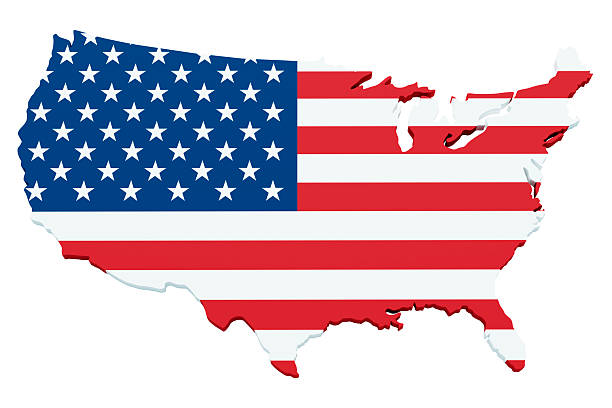 istock Map of USA with American Flag Overlay 2214764019