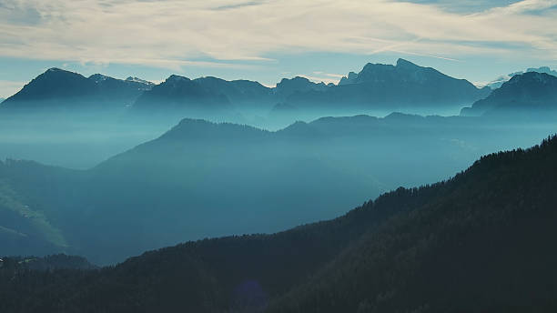 istock Aerial view of mountains under mist morning 2214767182