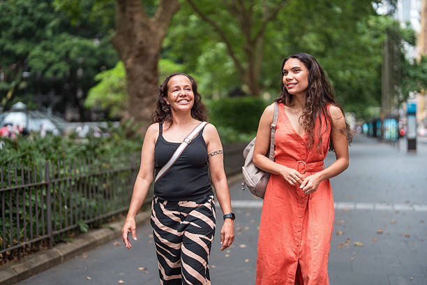 istock Modern Aboriginal Friends Share Joyful Moment During Casual City Stroll 2214772496