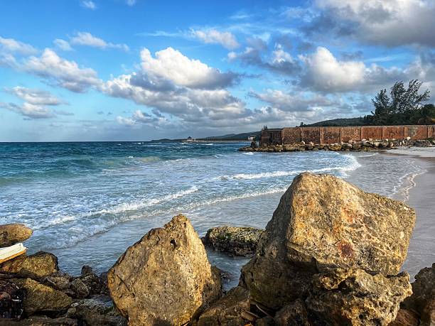 Travel photography of silver sands beach in Trelawany region of Jamaica