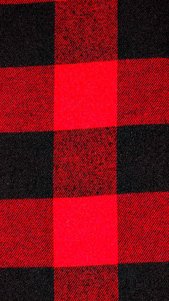 istock Red and black checkered fabric for background. 2214776219