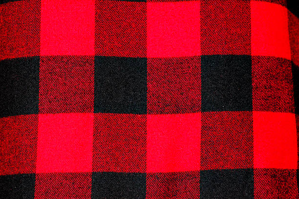 istock Red and black checkered fabric for background. 2214776222