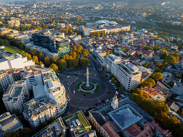 istock Freedom Square and Monument Panorama, Tbilisi 2214781088