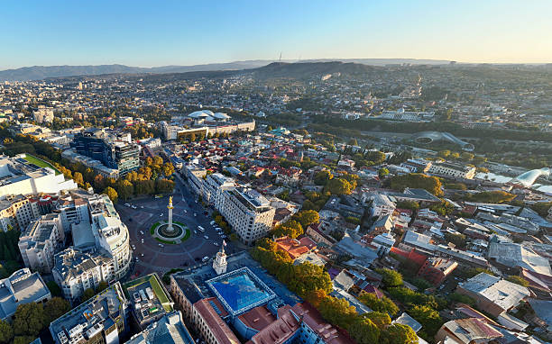 istock Freedom Square and Monument Panorama, Tbilisi 2214781097