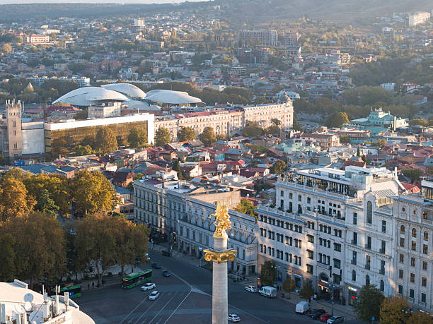 istock Freedom Square and Monument Panorama, Tbilisi 2214781104