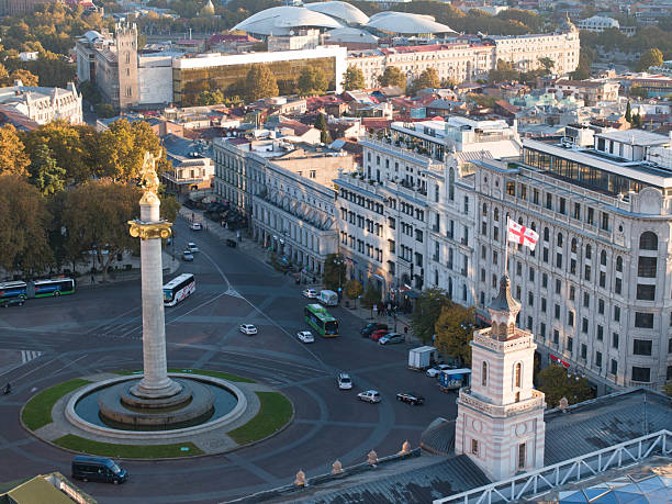 istock Freedom Square and Monument Panorama, Tbilisi 2214781120