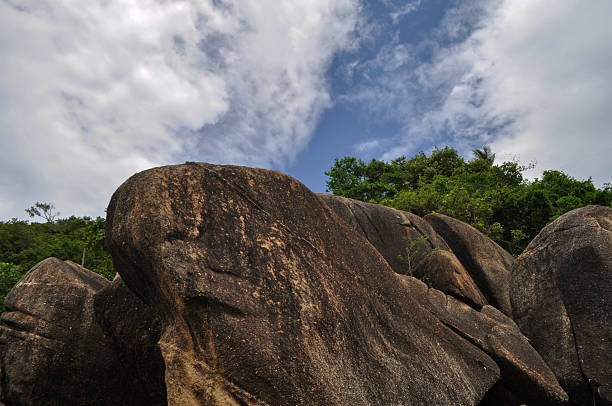 Amazing landscape of La Digue Island in the Seychelles Archipelago.