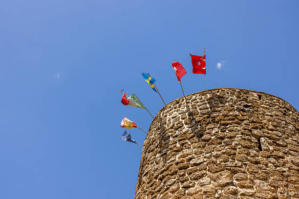 The tower with country flags