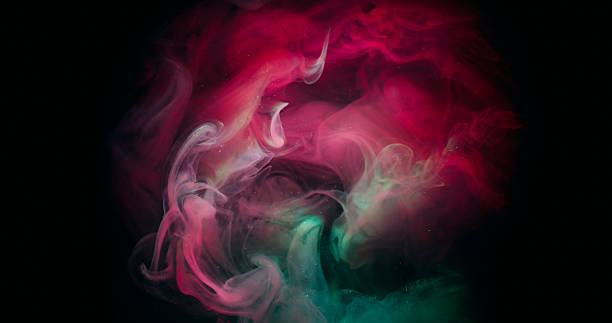 Mist blow mix smoke paint fluid spilling blend