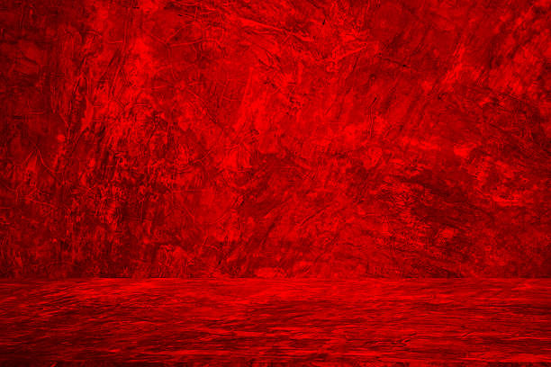 istock Studio style background wall decoration presentation uses white and red tones. with shadows cast from a nearby window, concept creating a decorative 2214796001