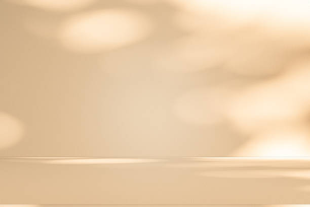 istock Studio style background wall decoration presentation uses white and beige tones. with shadows cast from a nearby window, concept creating a decorative 2214796010