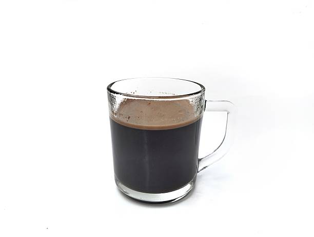 istock Black coffe in transparent glass on white background 2214798517