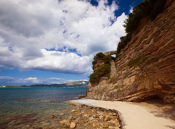 Travel concept - paradise island, sea, sky, summer.Agios Sostis in Zakynthos island,Greece.