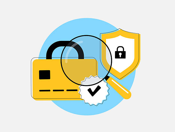 istock Bank card fraud detection - vector illustration of secure payment systems, credit card anti-fraud technology, transaction monitoring and data protection in financial cybersecurity solutions 2214804452