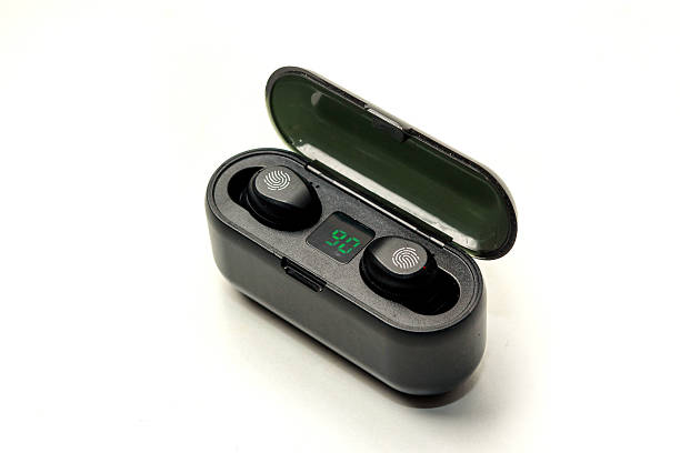 istock black wireless stereo earbuds and charging case 2214805873