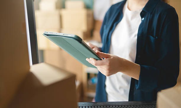 istock Woman working in a warehouse. 2214809064