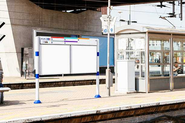 istock Blank billboards in a railroad station 2214816062