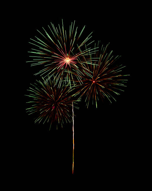 istock Red and green firework sparkling on black background for celebration and anniversary 2214822842